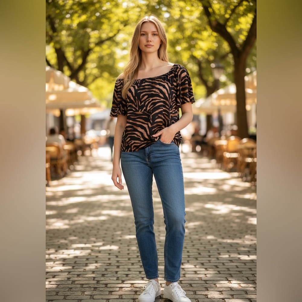 HP  (A.U.W.) leopard print blouse